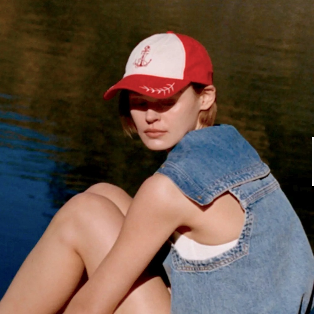 Coney Island Picnic Nautical Monogram Cap for Anthropologie, NWT